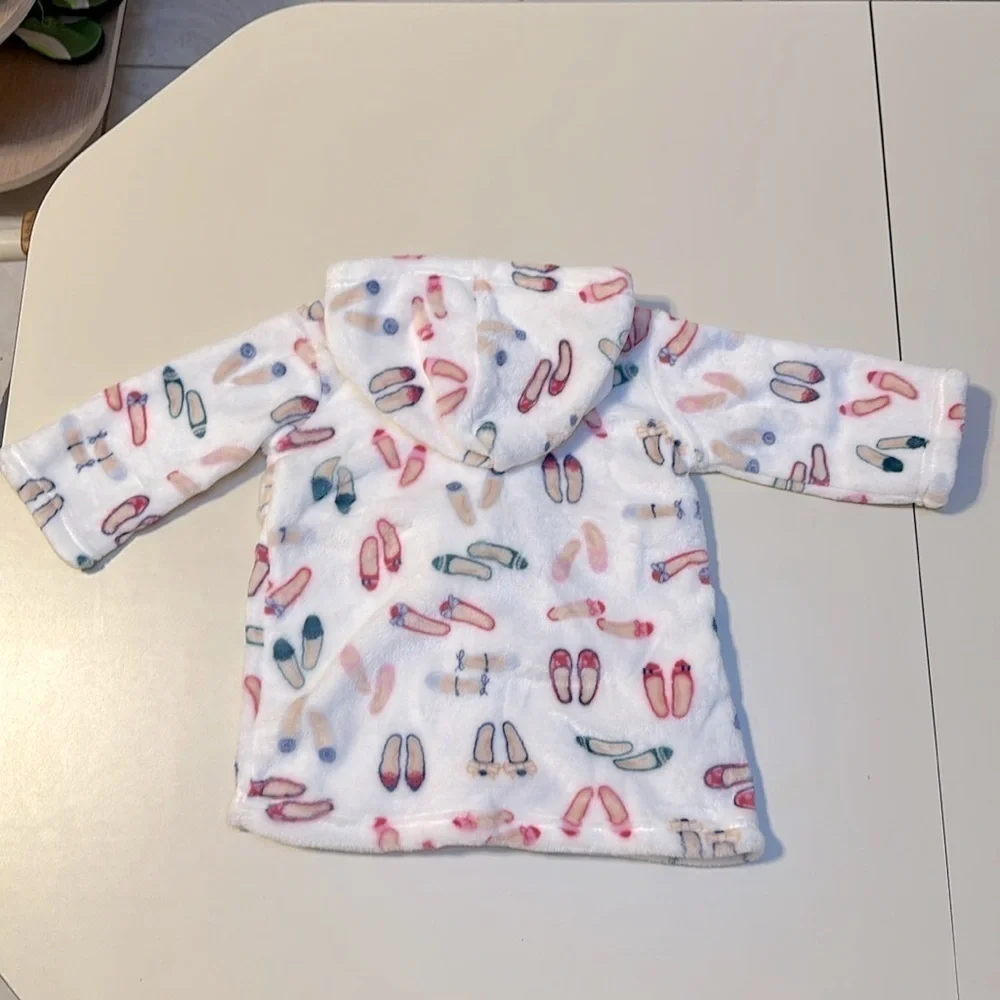 ❤️ 🆕 GIRLS FLEECE BALLET SHOES ROBE SIZE 12+ months